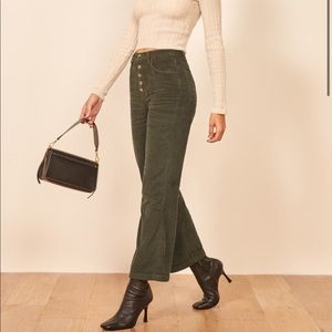 Reformation Austin high waist crop corduroy pants